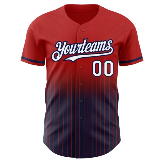 Custom Red Pinstripe White-Navy Authentic Fade Fashion rugby Jersey Custom Red Pinstripe White-Navy Authentic Fade Fashion rugby Jersey
