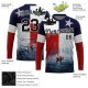 Custom Red Black-Navy 3D Texas Flag And Fish Fishing Long Sleeve Performance T-Shirt Custom Red Black-Navy 3D Texas Flag And Fish Fishing Long Sleeve Performance T-Shirt