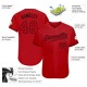 Custom Red Red-Black Authentic rugby Jersey Custom Red Red-Black Authentic rugby Jersey