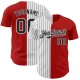 Custom Red White-Black Pinstripe Authentic Split Fashion rugby Jersey Custom Red White-Black Pinstripe Authentic Split Fashion rugby Jersey