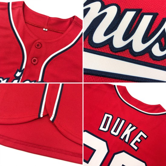 Custom Red Red-Black Authentic rugby Jersey Custom Red Red-Black Authentic rugby Jersey