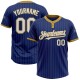 Custom Royal Old Gold Pinstripe White Two-Button Unisex Jersey Custom Royal Old Gold Pinstripe White Two-Button Unisex Jersey
