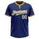 Custom Royal Old Gold Pinstripe White Two-Button Unisex Jersey Custom Royal Old Gold Pinstripe White Two-Button Unisex Jersey