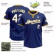 Custom Royal Old Gold Pinstripe White Two-Button Unisex Jersey Custom Royal Old Gold Pinstripe White Two-Button Unisex Jersey