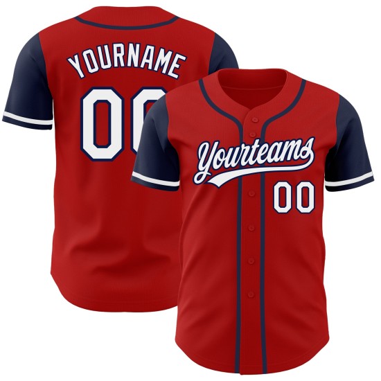 Custom Red White-Navy Authentic Two Tone rugby Jersey Custom Red White-Navy Authentic Two Tone rugby Jersey