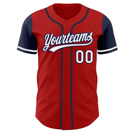 Custom Red White-Navy Authentic Two Tone rugby Jersey Custom Red White-Navy Authentic Two Tone rugby Jersey