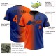 Custom Royal Orange-Black Gradient Fashion Two-Button Unisex Jersey Custom Royal Orange-Black Gradient Fashion Two-Button Unisex Jersey