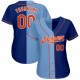 Custom Royal Orange-Light Blue Authentic Split Fashion rugby Jersey Custom Royal Orange-Light Blue Authentic Split Fashion rugby Jersey