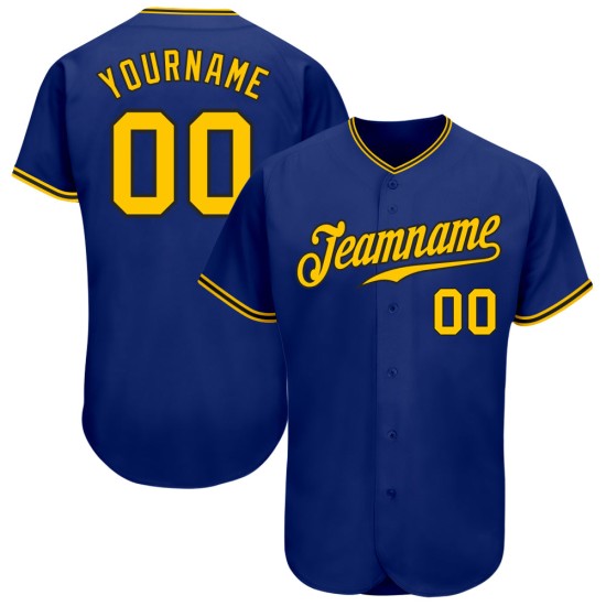 Custom Royal Gold-Black Authentic rugby Jersey Custom Royal Gold-Black Authentic rugby Jersey