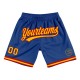 Custom Royal Gold-Red Authentic Throwback Shorts Custom Royal Gold-Red Authentic Throwback Shorts