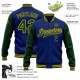Custom Royal Green-Gold Bomber Full-Snap Varsity Letterman Two Tone Jacket Custom Royal Green-Gold Bomber Full-Snap Varsity Letterman Two Tone Jacket