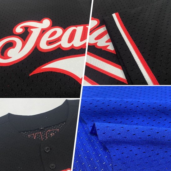 Custom Royal White Mesh Authentic Throwback rugby Jersey Custom Royal White Mesh Authentic Throwback rugby Jersey