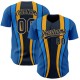 Custom Royal Navy-Old Gold 3D Pattern Design Side Stripes Authentic rugby Jersey Custom Royal Navy-Old Gold 3D Pattern Design Side Stripes Authentic rugby Jersey