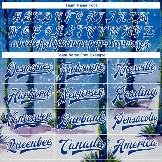 Custom Royal White Watercolor Forest With Trunks 3D Pattern Design Bomber Full-Snap Varsity Letterman Jacket Custom Royal White Watercolor Forest With Trunks 3D Pattern Design Bomber Full-Snap Varsity Letterman Jacket