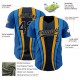 Custom Royal Navy-Old Gold 3D Pattern Design Side Stripes Authentic rugby Jersey Custom Royal Navy-Old Gold 3D Pattern Design Side Stripes Authentic rugby Jersey