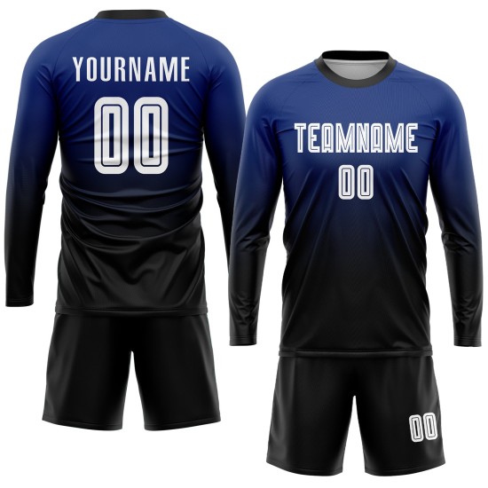 Custom Royal White-Black Sublimation Fade Fashion Uniform Jersey Custom Royal White-Black Sublimation Fade Fashion Uniform Jersey