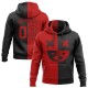 Custom Stitched Black Red 3D Skull Fashion Sports Pullover Sweatshirt Hoodie Custom Stitched Black Red 3D Skull Fashion Sports Pullover Sweatshirt Hoodie