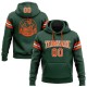 Custom Stitched Green Orange-White Football Pullover Sweatshirt Hoodie Custom Stitched Green Orange-White Football Pullover Sweatshirt Hoodie