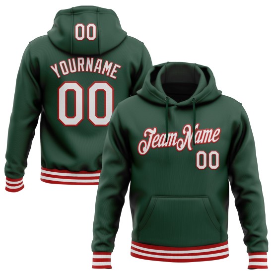 Custom Stitched Green White-Red Sports Pullover Sweatshirt Hoodie Custom Stitched Green White-Red Sports Pullover Sweatshirt Hoodie