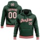 Custom Stitched Green White-Red Sports Pullover Sweatshirt Hoodie Custom Stitched Green White-Red Sports Pullover Sweatshirt Hoodie