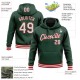 Custom Stitched Green White-Red Sports Pullover Sweatshirt Hoodie Custom Stitched Green White-Red Sports Pullover Sweatshirt Hoodie