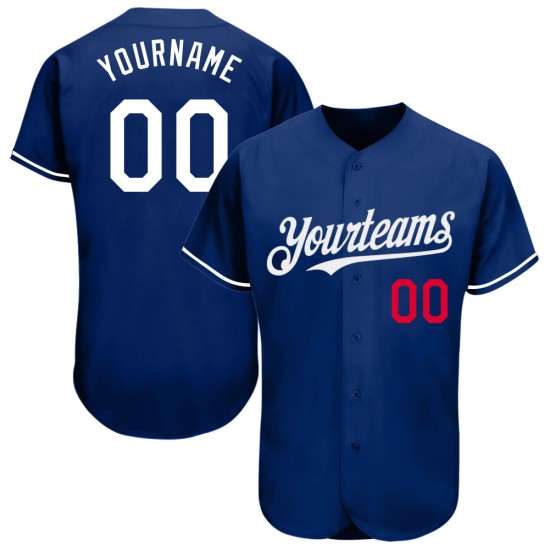 Custom Royal White-Red Authentic rugby Jersey Custom Royal White-Red Authentic rugby Jersey