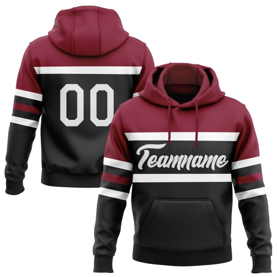 Custom Stitched Black White-Crimson Line Sports Pullover Sweatshirt Hoodie Custom Stitched Black White-Crimson Line Sports Pullover Sweatshirt Hoodie