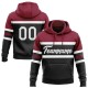 Custom Stitched Black White-Crimson Line Sports Pullover Sweatshirt Hoodie Custom Stitched Black White-Crimson Line Sports Pullover Sweatshirt Hoodie