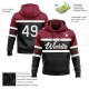 Custom Stitched Black White-Crimson Line Sports Pullover Sweatshirt Hoodie Custom Stitched Black White-Crimson Line Sports Pullover Sweatshirt Hoodie