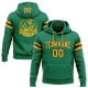 Custom Stitched Kelly Green Gold-White Football Pullover Sweatshirt Hoodie Custom Stitched Kelly Green Gold-White Football Pullover Sweatshirt Hoodie