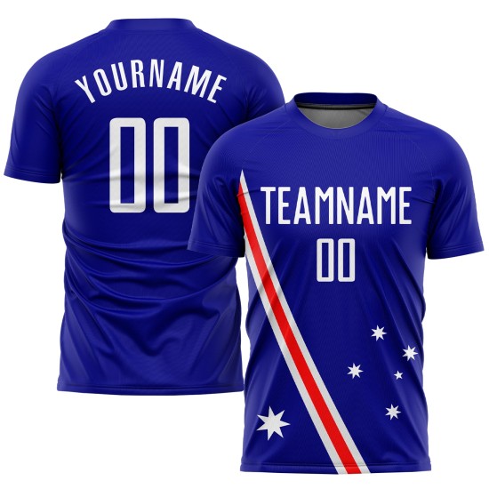 Custom Royal White-Red Sublimation Australian Flag Uniform Jersey Custom Royal White-Red Sublimation Australian Flag Uniform Jersey
