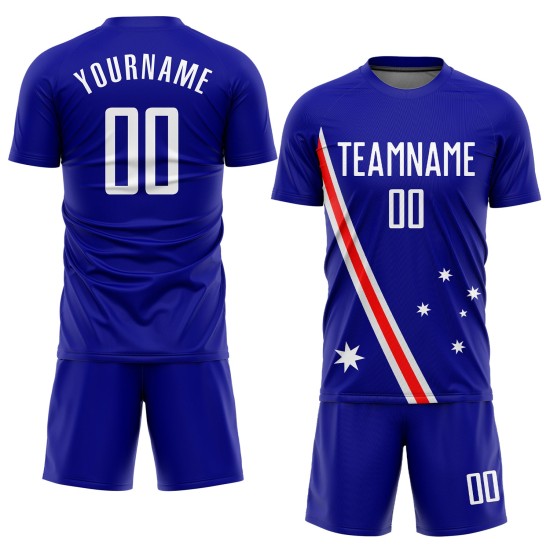 Custom Royal White-Red Sublimation Australian Flag Uniform Jersey Custom Royal White-Red Sublimation Australian Flag Uniform Jersey