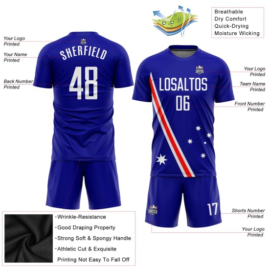 Custom Royal White-Red Sublimation Australian Flag Uniform Jersey Custom Royal White-Red Sublimation Australian Flag Uniform Jersey