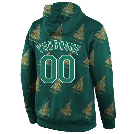 Custom Stitched Kelly Green Kelly Green-White Christmas 3D Sports Pullover Sweatshirt Hoodie Custom Stitched Kelly Green Kelly Green-White Christmas 3D Sports Pullover Sweatshirt Hoodie