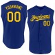 Custom Royal Yellow Authentic Sleeveless rugby Jersey Custom Royal Yellow Authentic Sleeveless rugby Jersey