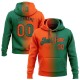 Custom Stitched Kelly Green Orange-Black Gradient Fashion Sports Pullover Sweatshirt Hoodie Custom Stitched Kelly Green Orange-Black Gradient Fashion Sports Pullover Sweatshirt Hoodie