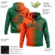 Custom Stitched Kelly Green Orange-Black Gradient Fashion Sports Pullover Sweatshirt Hoodie Custom Stitched Kelly Green Orange-Black Gradient Fashion Sports Pullover Sweatshirt Hoodie