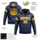 Custom Stitched Navy Gold-White Football Pullover Sweatshirt Hoodie Custom Stitched Navy Gold-White Football Pullover Sweatshirt Hoodie