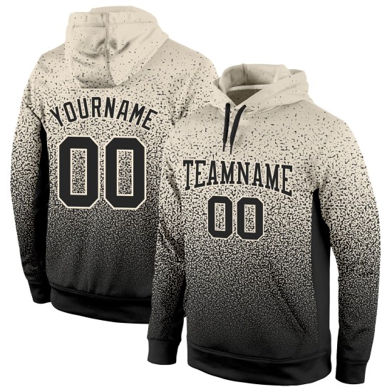 Custom Stitched Cream Black Fade Fashion Sports Pullover Sweatshirt Hoodie Custom Stitched Cream Black Fade Fashion Sports Pullover Sweatshirt Hoodie
