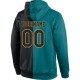 Custom Stitched Aqua Black-Old Gold Split Fashion Sports Pullover Sweatshirt Hoodie Custom Stitched Aqua Black-Old Gold Split Fashion Sports Pullover Sweatshirt Hoodie