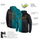 Custom Stitched Aqua Black-Old Gold Split Fashion Sports Pullover Sweatshirt Hoodie Custom Stitched Aqua Black-Old Gold Split Fashion Sports Pullover Sweatshirt Hoodie