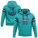 Custom Stitched Aqua Navy-White Football Pullover Sweatshirt Hoodie Custom Stitched Aqua Navy-White Football Pullover Sweatshirt Hoodie
