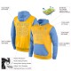 Custom Stitched Gold Gold-Light Blue Sports Pullover Sweatshirt Hoodie Custom Stitched Gold Gold-Light Blue Sports Pullover Sweatshirt Hoodie