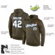Custom Stitched Olive White-Light Blue Sports Pullover Sweatshirt Salute To Service Hoodie Custom Stitched Olive White-Light Blue Sports Pullover Sweatshirt Salute To Service Hoodie