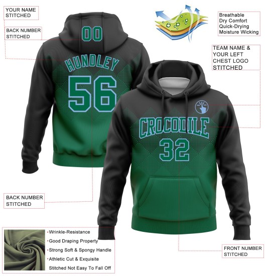Custom Stitched Black Kelly Green-Light Blue 3D Pattern Design Gradient Square Shape Sports Pullover Sweatshirt Hoodie Custom Stitched Black Kelly Green-Light Blue 3D Pattern Design Gradient Square Shape Sports Pullover Sweatshirt Hoodie