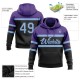 Custom Stitched Black Light Blue-Purple Line Sports Pullover Sweatshirt Hoodie Custom Stitched Black Light Blue-Purple Line Sports Pullover Sweatshirt Hoodie