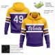 Custom Stitched Purple White-Gold Line Sports Pullover Sweatshirt Hoodie Custom Stitched Purple White-Gold Line Sports Pullover Sweatshirt Hoodie