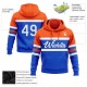 Custom Stitched Thunder Blue White-Orange Line Sports Pullover Sweatshirt Hoodie Custom Stitched Thunder Blue White-Orange Line Sports Pullover Sweatshirt Hoodie