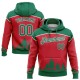 Custom Stitched Red Kelly Green-White 3D Christmas Trees Sports Pullover Sweatshirt Hoodie Custom Stitched Red Kelly Green-White 3D Christmas Trees Sports Pullover Sweatshirt Hoodie
