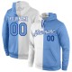 Custom Stitched White Light Blue-Royal Split Fashion Sports Pullover Sweatshirt Hoodie Custom Stitched White Light Blue-Royal Split Fashion Sports Pullover Sweatshirt Hoodie